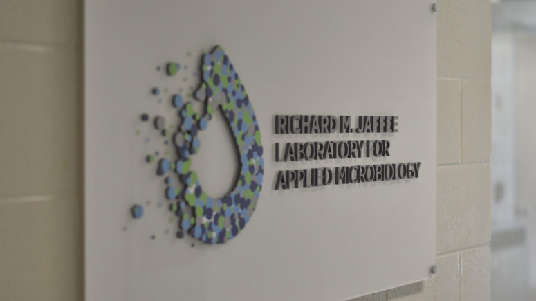 Richard M. Jaffee Laboratory for Applied Microbiology sign.
