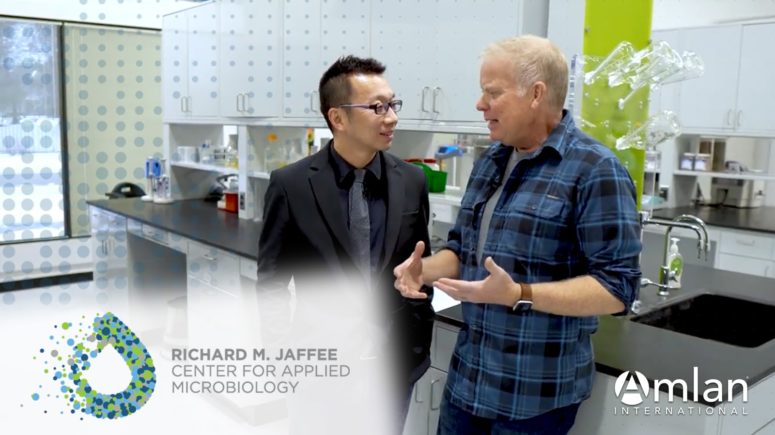 Still image from INNOVATION NATION interview with Dr. Hongyu Xue MD, PhD, at Research Laboratory.