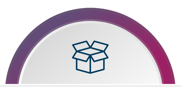 Packaging halfcircle with icon